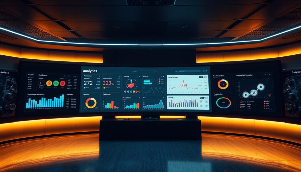 A sleek, modern sports analytics dashboard displayed on a wide, panoramic screen. In the foreground, various data visualizations and interactive charts track key performance metrics for a professional sports team. The middle ground features an intuitive user interface with personalized team analytics, allowing coaches and managers to monitor player stats, game strategy, and training progress. The background depicts a dimly lit, futuristic control room with banks of high-resolution displays, creating an atmosphere of cutting-edge technology and data-driven decision making. Warm, indirect lighting illuminates the scene, casting a subtle glow and lending an air of sophistication to the overall composition. A sleek, modern sports analytics dashboard displayed on a wide, panoramic screen. In the foreground, various data visualizations and interactive charts track key performance metrics for a professional sports team. The middle ground features an intuitive user interface with personalized team analytics, allowing coaches and managers to monitor player stats, game strategy, and training progress. The background depicts a dimly lit, futuristic control room with banks of high-resolution displays, creating an atmosphere of cutting-edge technology and data-driven decision making. Warm, indirect lighting illuminates the scene, casting a subtle glow and lending an air of sophistication to the overall composition.