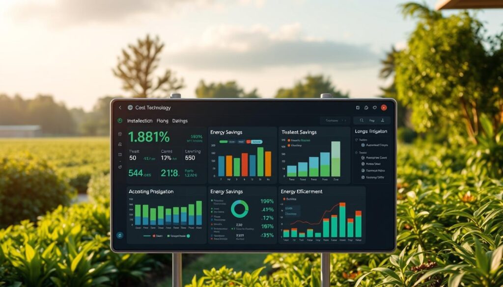 A sprawling garden, lush with greenery, serves as the backdrop for a detailed cost analysis of smart outdoor technology. In the foreground, a sleek dashboard displays a comprehensive breakdown of installation costs, energy savings, and long-term return on investment. Complementing this, a series of interactive graphs and charts showcases the tangible benefits of these intelligent systems, from automated irrigation to energy-efficient lighting. The scene is bathed in a warm, golden light, conveying a sense of tranquility and the harmony between nature and advanced technology. Carefully positioned angles and a crisp, detailed lens capture the essence of this data-driven yet visually appealing analysis. A sprawling garden, lush with greenery, serves as the backdrop for a detailed cost analysis of smart outdoor technology. In the foreground, a sleek dashboard displays a comprehensive breakdown of installation costs, energy savings, and long-term return on investment. Complementing this, a series of interactive graphs and charts showcases the tangible benefits of these intelligent systems, from automated irrigation to energy-efficient lighting. The scene is bathed in a warm, golden light, conveying a sense of tranquility and the harmony between nature and advanced technology. Carefully positioned angles and a crisp, detailed lens capture the essence of this data-driven yet visually appealing analysis.
